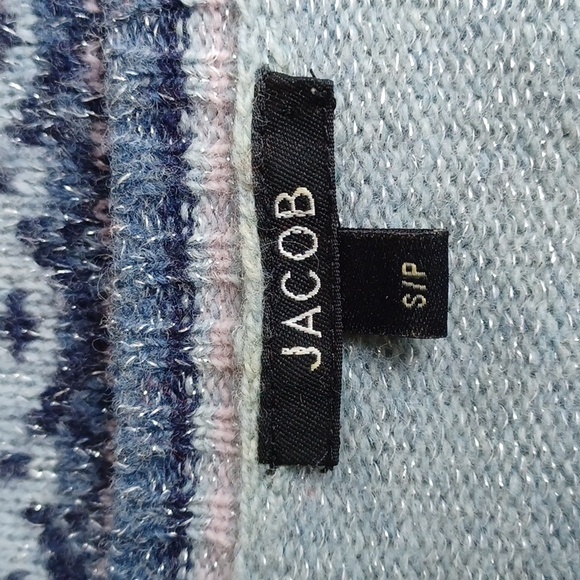 Jacob Lambswool/Metallic Fleck Nordic Pattern Sweater- Sz. Sm - Picture 2 of 10